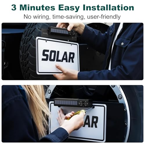 Rvsisytm 1080P Solar Wireless Backup Camera with 5in Monitor, 5000mAh Rechargeable Battery and Solar Panel, IP69K Waterproof, IR Night Vision, Support 2 Cameras, for Car, RV, Trailer, Camper (0092)