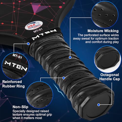 Pickleball Paddles, USAPA Approved Pickleball Paddles Set of 4, Pickleball Set with 4 Pickleball Rackets, Portable Carry Bag, 4 Grip Tapes, Pickle Ball Paddle Set for Men Women