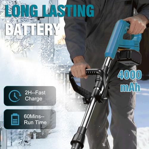 Cordless Snow Shovel Electric Snow Blower 20ft Throw Distance, Adjustable Snow Removal Direction, Electric Snow Shovel for Driveway,Steps, Patio, Sidewalk Snow Removal.