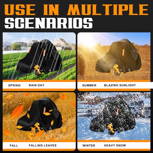 Zero-Turn Mower Cover Waterproof Outdoors,Anti-UV 210D Polyester ,Universal Fit Riding Lawn Tractor Covers Up to 60" Decks,Against UV,Dust,Dirt,Wind for All Weather Use,79"Lx46"Wx55"H-Basics