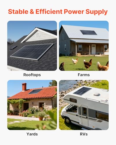 VEVOR 2PCS 100W Bifacial Solar Panels, 23% High-Efficiency N-Type Monocrystalline PV Module with MC4 Output & Aluminum Frame, IP67 Waterproof Solar Panel for Car Boat RV Flat Rooftop Off-Grid