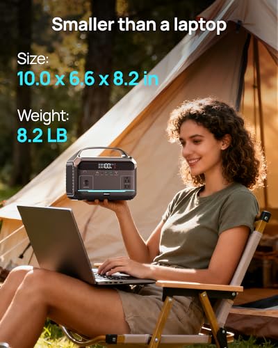 DARAN Portable Power Station with 40W Solar Panel Included, 288Wh (90,000mAh) LiFePO4 Battery, 350W (600W Peak), 7-Port Design, 2.1Hrs Fast Charing Solar Generators for Home, Outdoor Camping