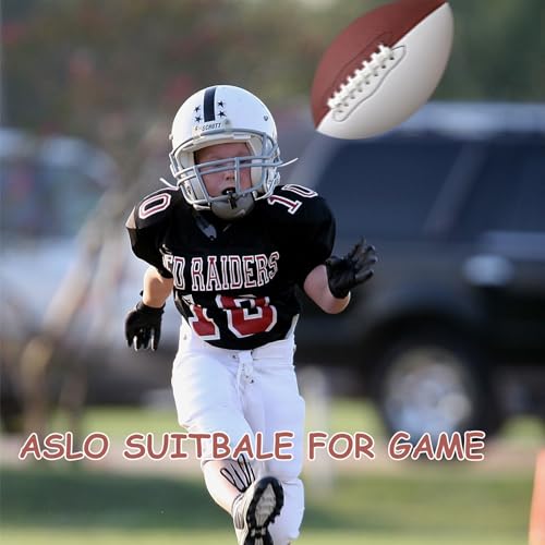 EaciTown Full Size 12 Inch Autograph American Football with 2 White Panels Customized Trophy for Rugby Game Graduation Signing