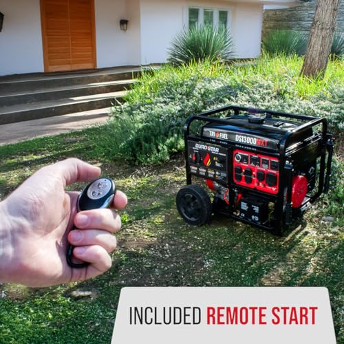 DuroStar DS13000MXT 13,000-Watt 500cc Tri Fuel Portable Generator - Gas, Propane & Natural Gas, Remote Electric Start, Whole Home Power Backup, Transfer Switch Ready, RV & Emergency Ready