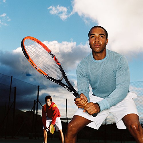 KEVENZ Tennis Racket for Adults,Carbon Fiber Tennis Racquet with Carring Bag,Light Weight and Shock Resistant, Orange