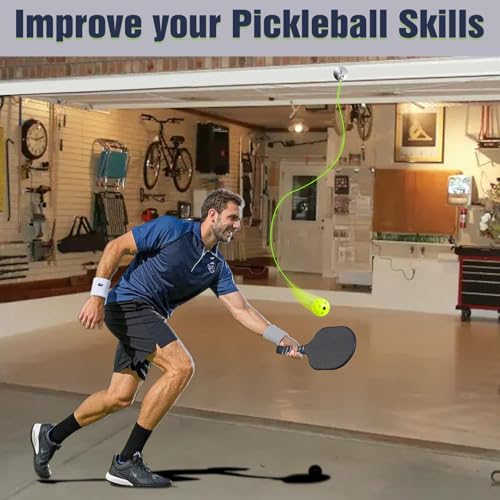 Pickleball Trainer - Continuous Rebound Pickleball Drills Enhance Reaction Time & Hand-Eye Coordination - Ideal Gift for All Skill Levels (Silver)