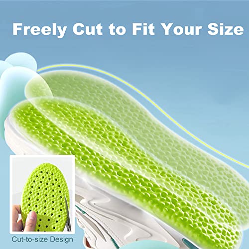 Shoe Insoles for Men Women, Memory Foam Insoles, Best Replacement Shoe Inserts, Providing Great Shock Absorption and Cushioning for Feet Relief, Prevent Foot Odor (Men 7-7.5 / Women 8-8.5)