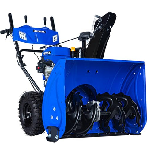 BILT HARD 28 in. 302cc Gas Powered Snow Blower with Corded Electric Start, Track Drive System, 2-Stage Self-Propelled Snow Blower with Steering Control and LED Light