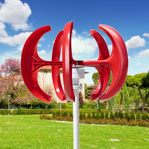Wind Turbine Generator Kit 1000W 12V 24V Vertical Axis 5 Blade Lantern Windmill Generator for Home Use Marine Streetlight Power Systems