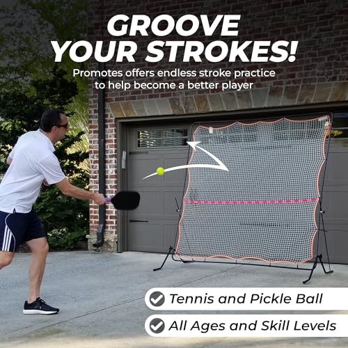 Tourna Rally Pro Adjustable Tilt Rebound Net (7x7 ft) for Tennis and Pickleball, Black