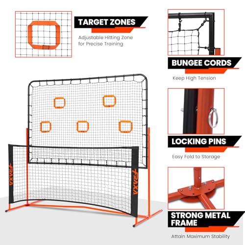 Fraxa Pickleball Rebounder Training Equipment - Pickleball Net for Solo Practice Drives Dinks Volley Accuracy - Portable for Outdoor Driveway Backyard Indoor Garage