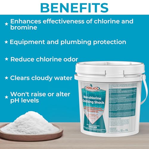 POOLACC Non-Chlorine Spa Shock for Hot Tub - 5 lbs, Chlorine-Free Shock Oxidizer Treatment for Hot Tubs, Spas and Swimming Pools, Fast Acting, Quick Dissolving Oxidizing Shock for Crystal Clear Water
