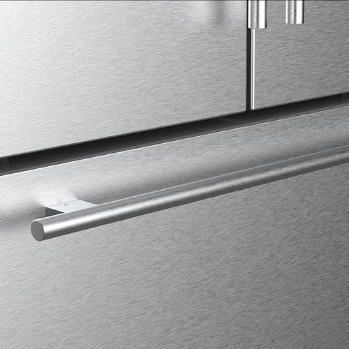 DUURA Elite DE210FDBMDSS Refrigerator Built in with French Doors Adjustable Glass Shelves Dual Drawer Bottom Freezer with Ice Maker, LED Interior Light and Stainless Steel Exterior, 36-Inch, Metallic