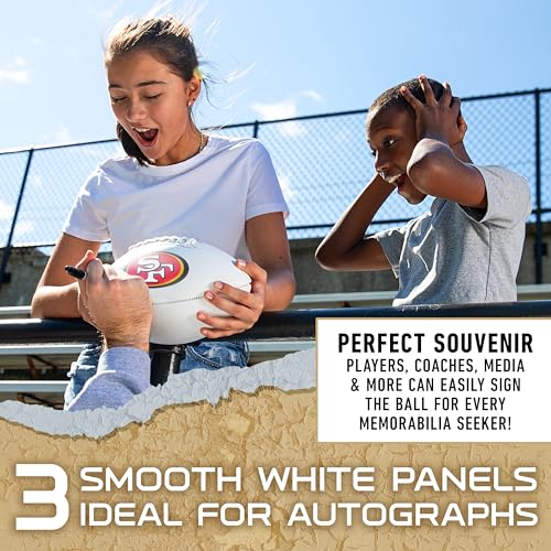 Franklin Sports NFL San Francisco 49ers Autograph Football - Official Size White Panel Souvenir Football for Autographs + Signatures - NFL Team Fan Shop Memorabilia Ball for Display