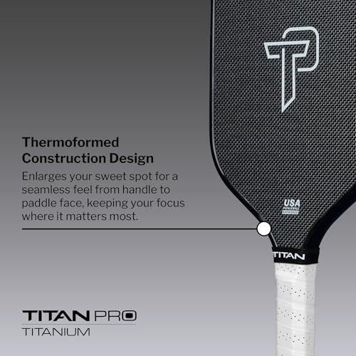 Titan Pickleball Titanium Pro Pickleball Paddles, 8mm PP Honeycomb Duo Core, Carbon Fiber Pickleball Paddle, Elongated, USAPA Approved, 14mm Thickness, Toray T700 Pickleball Paddle