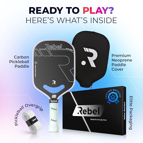 Pickleball Paddle Carbon Fiber | Professional Carbon Fiber Pickleball Paddle | 16mm Polymer Core | Designed for Maximum Control and Power | USAPA Approved | Designed in San Diego