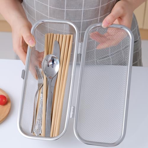 Dishwasher Basket, Basket for Dishwasher, Stainless Steel Dishwasher Silverware Basket, Replacement Dishwasher Accessories Rectangular Mesh Drain Dishwasher Basket for Small Items Kitchen (Large)