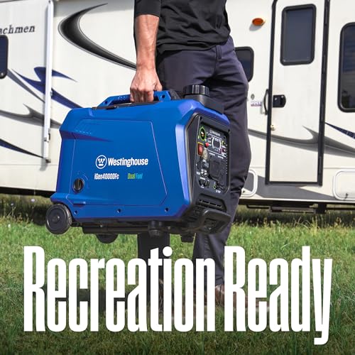 Westinghouse 4000 Peak Watt Super Quiet Dual Fuel Portable Inverter Generator, Remote Electric Start, Gas & Propane Powered, RV Ready, CO Sensor, Parallel Capable