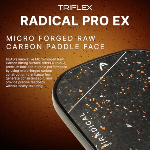 HEAD Radical PRO EX15 2026 Pickleball Paddle - Extended Handle, Triflex Core, Carbon Surface, Advanced Power & Control