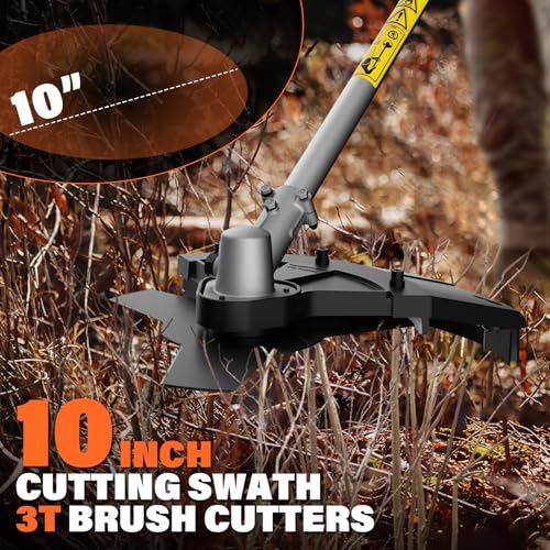 MAXLANDER 26cc Gas Weed Wacker, 2-in-1 Multi Tools, String Trimmer 17-Inch with 10-Inch Brush Cutter, Use 2 Cycle Air-Cooled Engine with Rubber Handle & Shoulder Strap Included, for Mowing Lawns