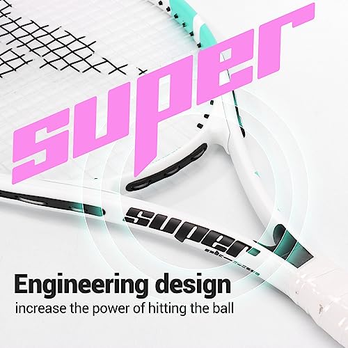 PIKASEN 27 Inch Tennis Rackets for Adult Recreational 2 Players Tennis Rackets Set with 2 Overgrips and 1 Tennis Bag. Perfect for Beginners and Students Training