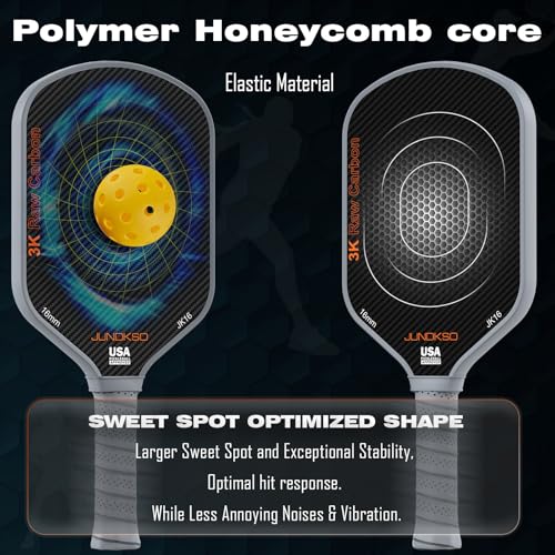 Professional Pickleball Paddles- T700 Carbon Fiber Pickle Racket- 3K Raw Carbon Frosted Surface for Enhanced Spin and Friction - USAPA Approved Offensive Long Paddle for Intermediate Advanced Players