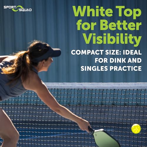 Sport Squad 10' Half-Court Pickleball Net - Easy & Quick Setup - Portable Pickleball Net For Dink & Singles Practice - Durable, Weather-Resistant Frame for Indoor & Outdoor Play - Storage Bag Included
