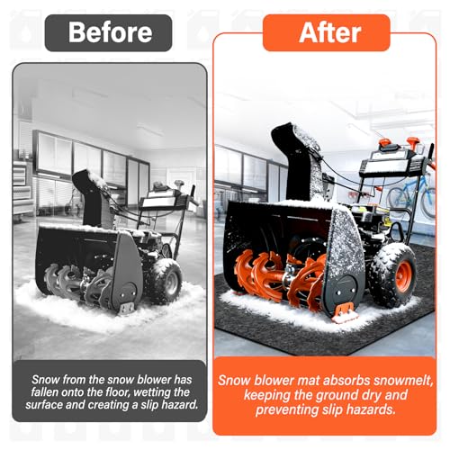5 x 3 Ft Snow Blower Mat,Absorbent Snow Blower Floor Mat for Keep The Floor Tidy and Free of Damage