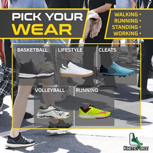KineticForce Sport Arch Support Inserts for Men and Women - Trimmable Running Insoles - Gel Insoles for Men and Women for Foot Pain (Men's 8-13)
