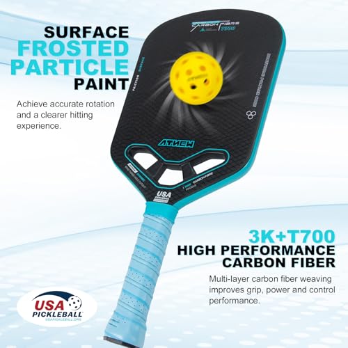 Pickleball Paddles T700 3K Carbon Fiber Picklebll Paddle with Aero Throat Edgeless Designed 16MM Thermoformed Pickleball Racket USAPA Approved