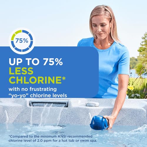 FROG @Ease Floating System for Hot Tubs - Quick & Easy Self-Regulating Hot Tub Sanitizer - Hot Tub Maintenance System with Sanitizing Minerals & SmartChlor Technology