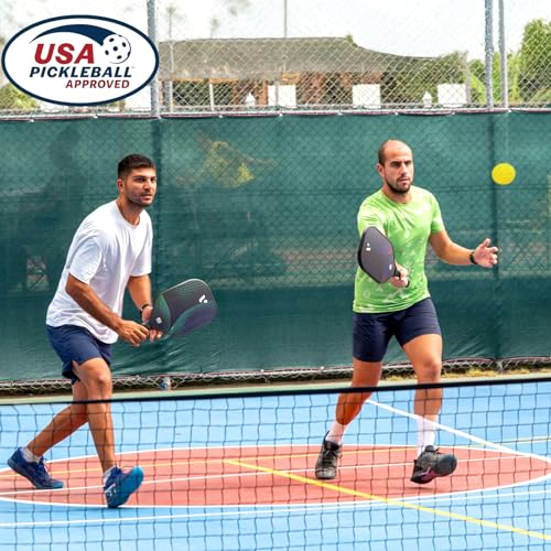 Pickleball Paddles Set of 2, USAPA Approved Fiberglass Pickle Ball Paddles with 4 Pickle Balls, Durable &Lightweight Racket for Beginners, Pros, Men, Women, Adults, Kids