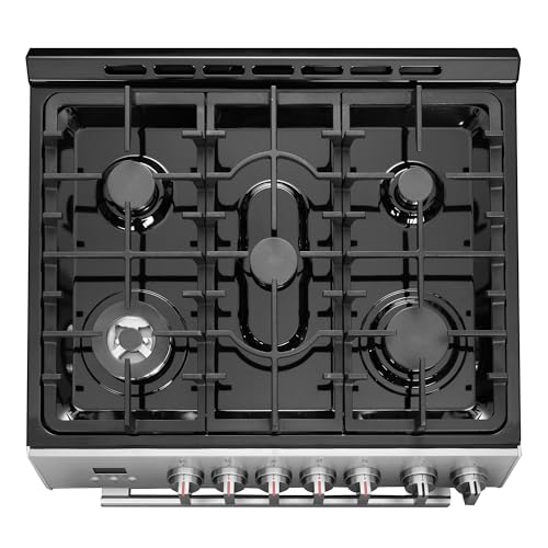 COSMO COS-305AGC 30 in. 5.0 cu. ft. Freestanding Single Oven Gas Range with 5 Burner Cooktop and Heavy Duty Cast Iron Grates in Stainless Steel