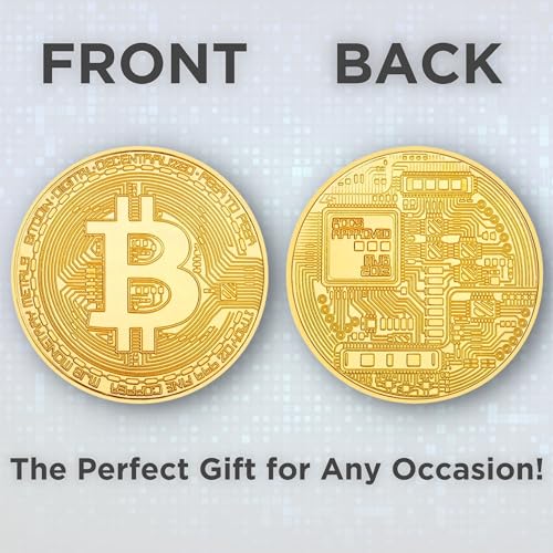 Collector's Edition Bitcoin Coin - Commemorative Cryptocurrency Collectible in Protective Acrylic Display Case - Perfect for Crypto Enthusiasts, Coin Collectors, and Gifts