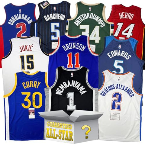 Current All-Star Autographed/Signed Basketball Jersey Mystery Box with PSA JSA or Beckett COA