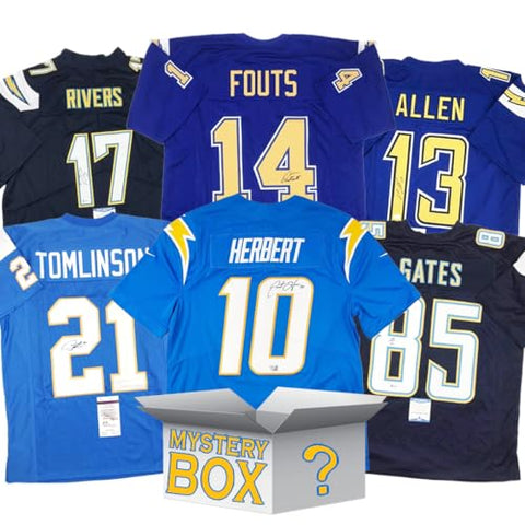 Autographed/Signed Los Angeles San Diego Football Jersey Mystery Box with PSA JSA or Beckett COA