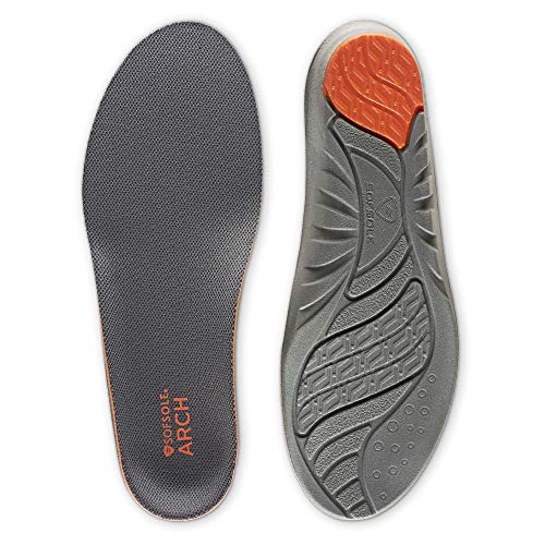Sof Sole mens High Arch Performance Full-length Insole, Grey, 11-12.5 US