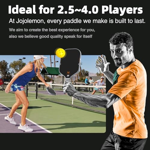 JOJOLEMON Pickleball Paddles, Raw Carbon Fiber Rackets with 16mm Polymer Honeycomb Core, Hybrid Racquet Designed for Ultimate Spin & Consistency - USAPA Approved
