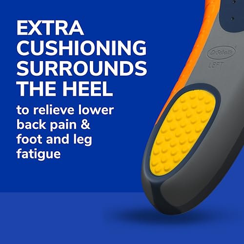 Dr. Scholl's Heavy Duty Support Insole Orthotics, Big & Tall, 200lbs+, Wide Feet, Shock Absorbing, Arch Support, Distributes Pressure, Trim to Fit Inserts, Work Boots & Shoes, Men Size 8-14, 1 Pair