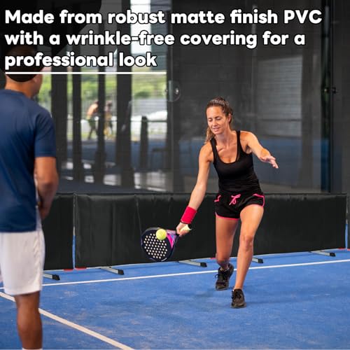 bimiti Pickleball Ball Barrier 3 Pack - Portable Indoor and Outdoor Court Edge Guard, Brandable Dividers & Net Kit（Black）