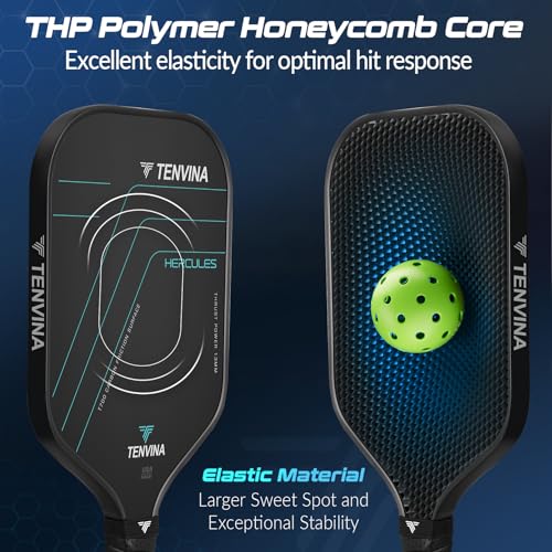 NHYHN TENVINA Pickleball Paddles, Multi-Layer T700SC Friction Carbon Fiber Pickleball Racket, 13MM Thicknesses, Strong Power and Spin Surface of USAPA Approved Pickleball Paddle