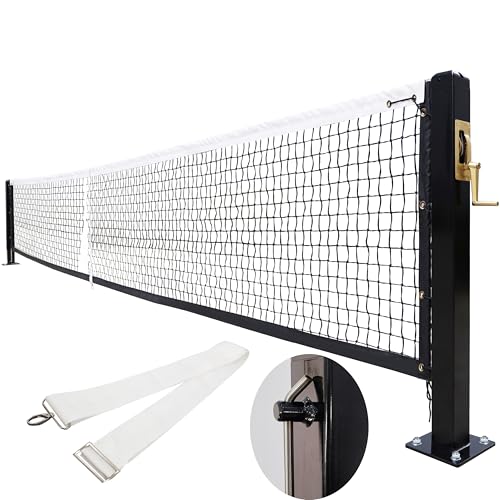 Pro Pickleball Court Net System, Pickle Ball Net Set,Regulation Net 22 FT with 2 Heavy Duty Steel Pickleball Posts, Premium-Grade Brass Winder,Surface Mount Ideal for Indoor or Outdoor Use