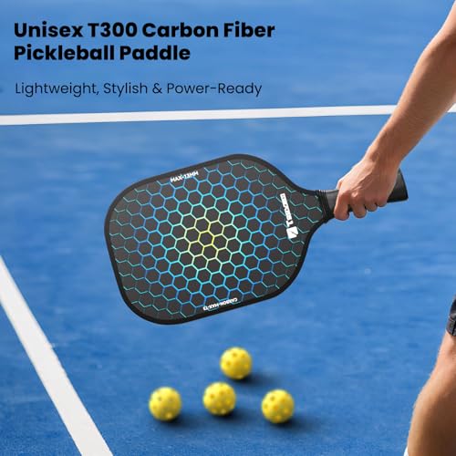Toovem Carbon Fiber Pickleball Paddles – Lightweight 2 Sets T300 / 1 Set T700 Pickleball Paddle Carbon Fiber Racket, Pickle Ball Paddles Gifts with Bag & 4 Balls, for Beginner to Advanced Players