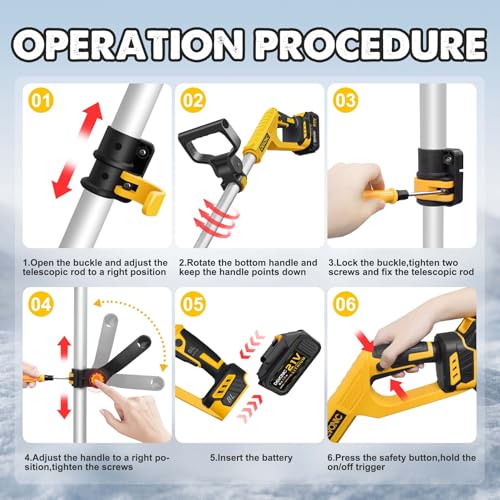 DEVONIC Cordless Snow Shovel & Snow Blower 20V Electric | Lightweight Powerful Battery Snow Shovel with Adjustable Front Handle&Telescopic Pole | Fast Clearing for Driveway, Sidewalk & Patio