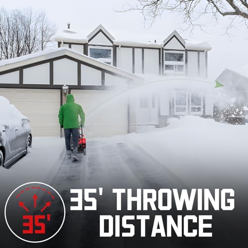 PowerSmart 80V 21-Inch Brushless Cordless Snow Blower, Electric Snow Blower 6.0Ah Battery and Charger Included