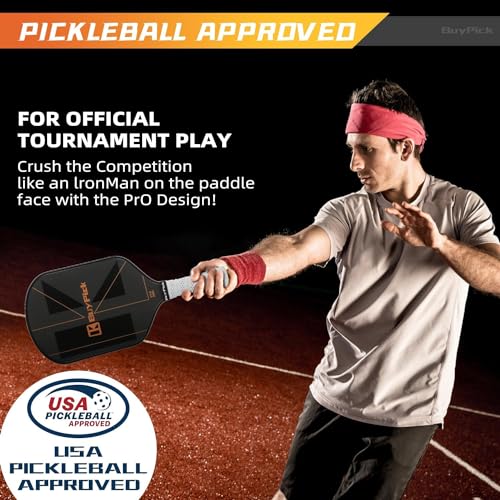 Pickleball Paddle Set of 2 for Beginners & Intermediates – Carbon Fiber Face, 16mm Polypropylene Honeycomb Core, Perforated Anti-Slip Grip – USA Pickleball Approved – 4 Balls + Carry Bag