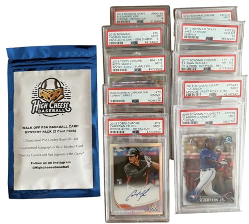 High Cheese Baseball Walk Off Mystery Pack - 2 Cards, 1 PSA Graded & 1 Autograph/Relic Ungraded