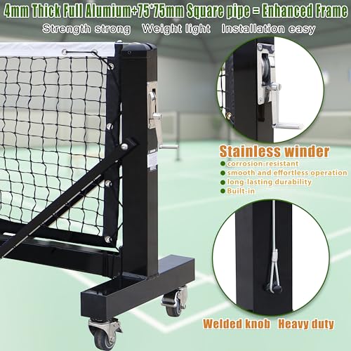 Defulion Heavy Duty Portable Pickleball Net- Rust-Proof Aluminum Frame,Quick Setup for Indoor/Outdoor Backyard Park Games,22ft Tournament-Grade,USAPA Compliant Net.