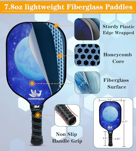 Portable Pickleball Set - Wheeled Net, 4 Fiberglass Paddles, 8 Balls, Court Marking Kit, Carry Bag