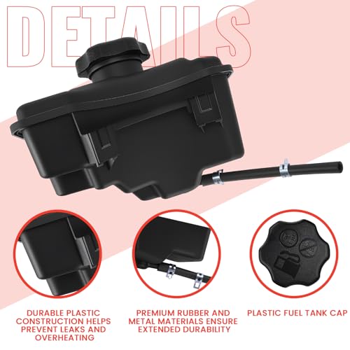 84004115 Fuel Gas Tank with Lawnmower Gas Cap Engine Fuel Tank, Plastic Gas Tank Compatible with B&S, Replace 594112